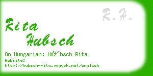 rita hubsch business card